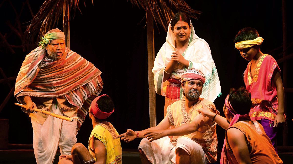 Artists perform Deo Loga Mash at Nagaon theatre festival