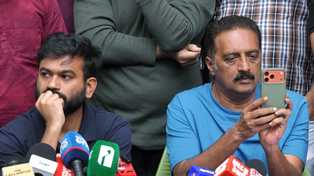 Cockroach Janta Party founder Abhijeet Dipke and Prakash Raj address press conference