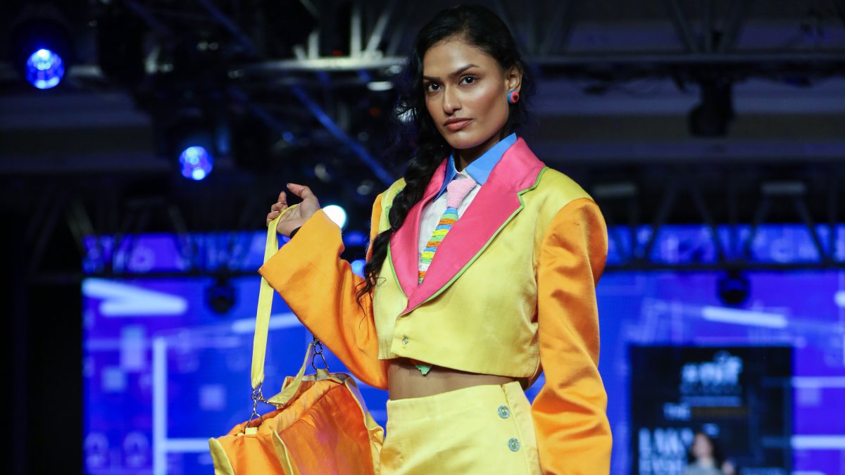 Model walks ramp for NIF Global at Lakme Fashion Week x FDCI