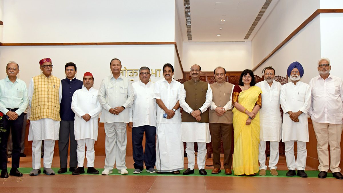 Lok Sabha Speaker Om Birla meets PAC members at Parliament