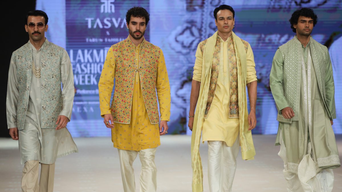 Models walk ramp for Tarun Tahiliani Tasva at Lakme Fashion Week