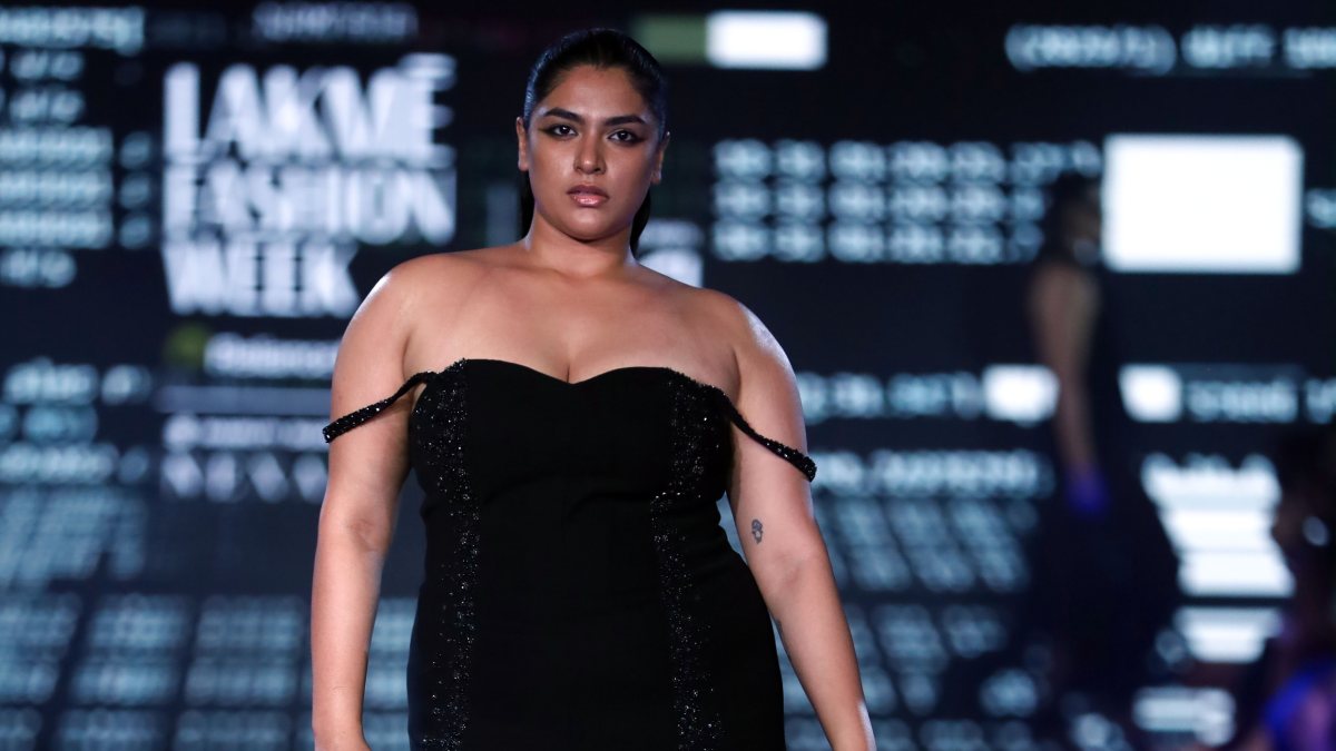Model walks ramp in Namrata Joshipura show at Lakme Fashion Week