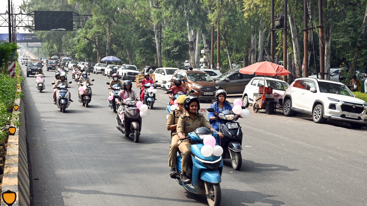 Ghaziabad women police hold scooty rally for safety awareness
