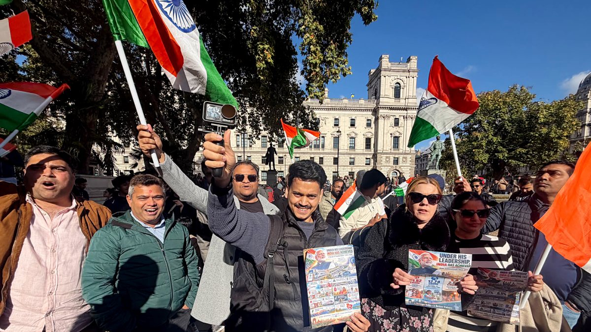 Protesters gather in London over Indian election commissioner