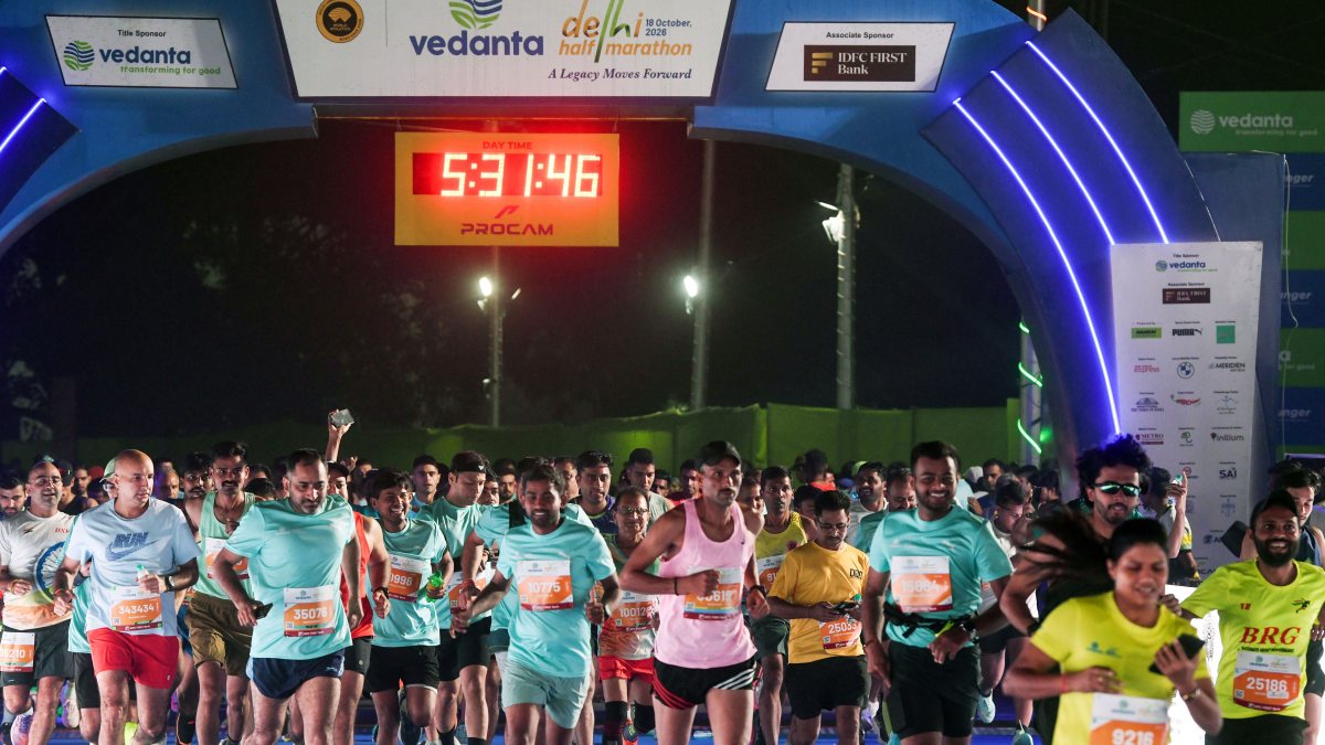 Runners compete in Vedanta Delhi Half Marathon