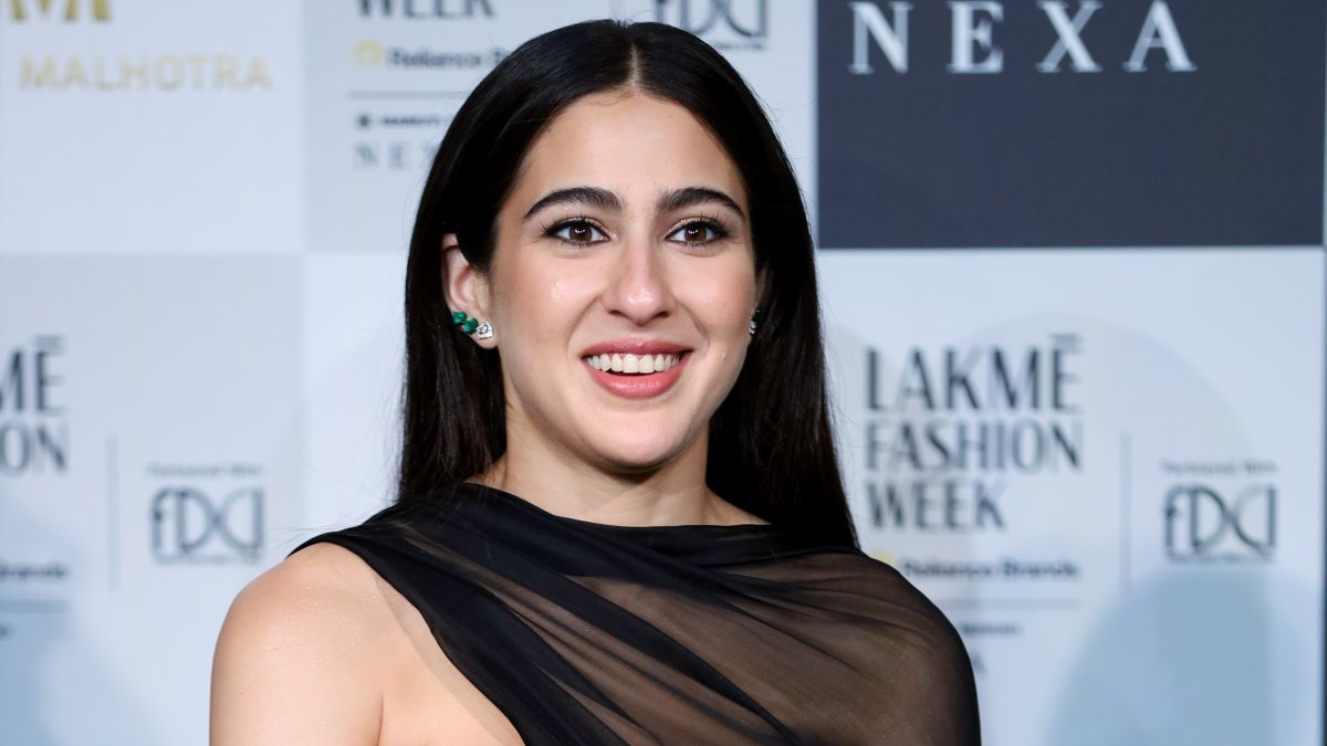 Sara Ali Khan poses at Lakme Fashion Week in New Delhi