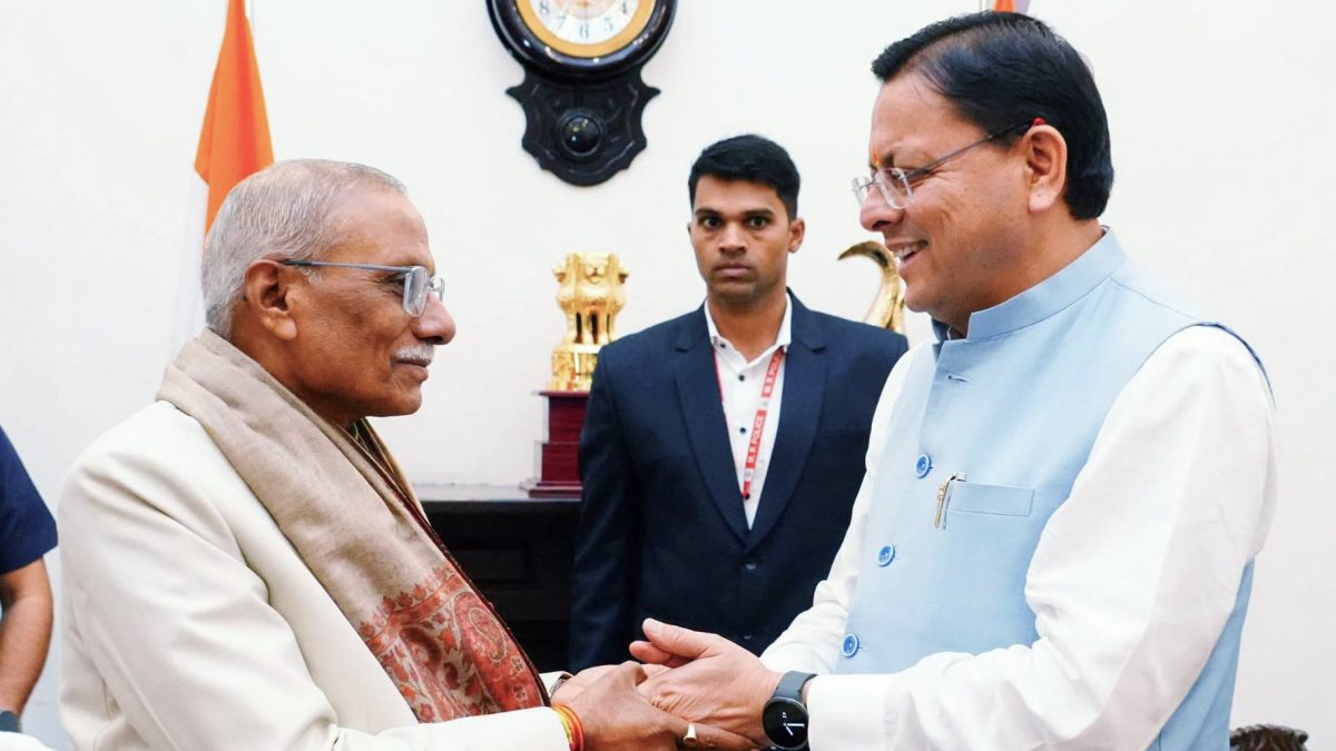 Uttarakhand CM Dhami meets new governor Dhal Singh Bisen