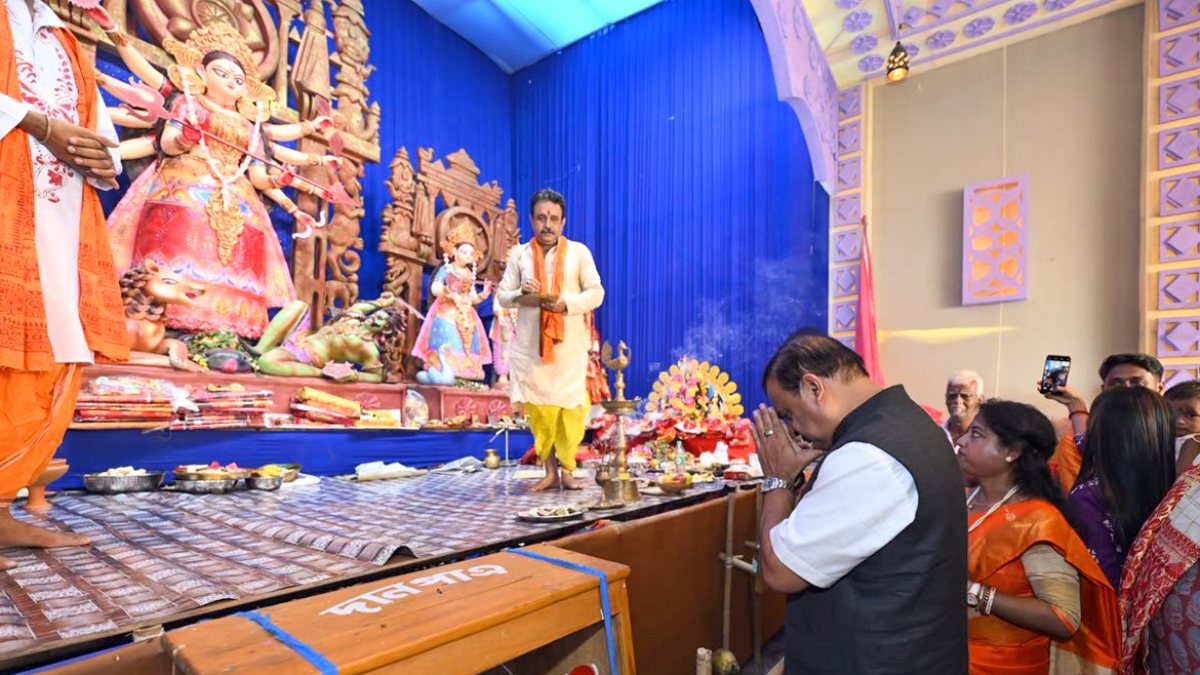 Assam CM Sarma visits Durga pandals in Silchar on Maha Navami