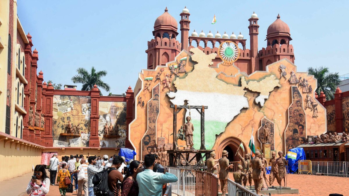 Devotees visit Durga Puja pandal on Ashtami in Kolkata