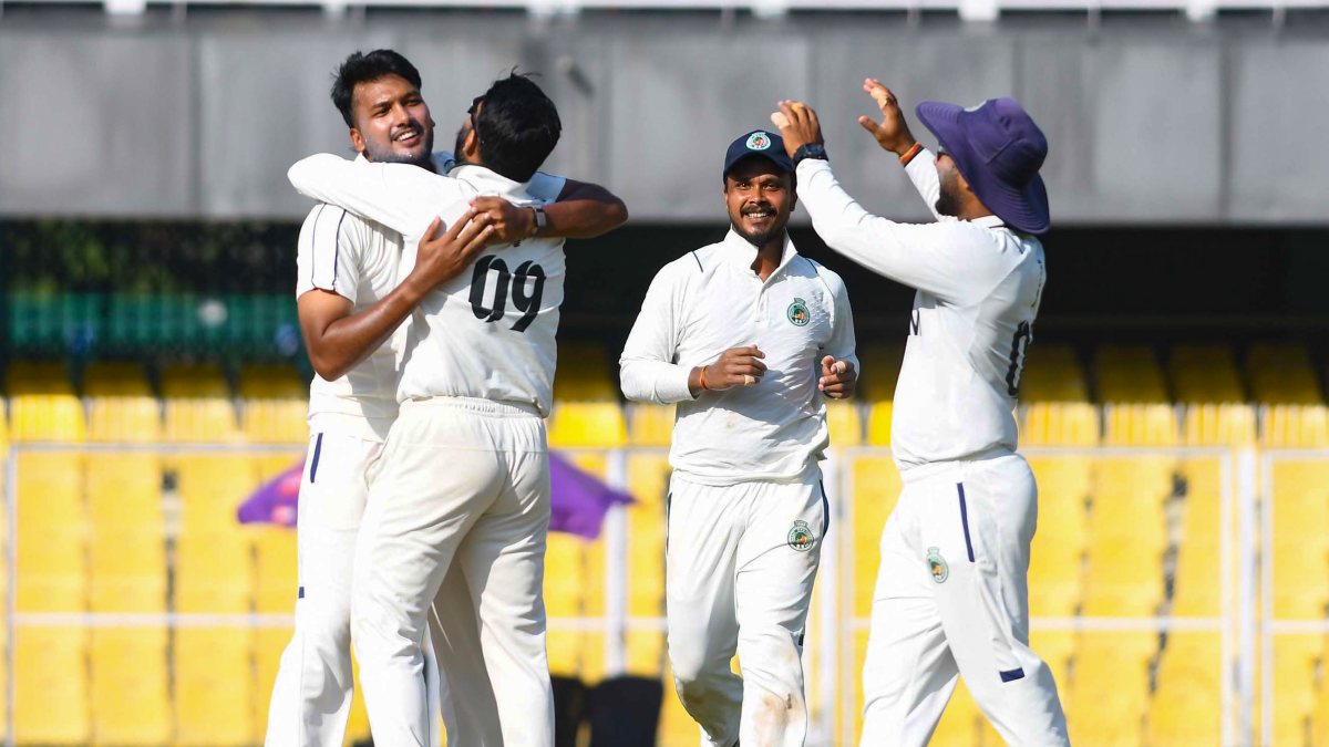Assam celebrate wicket of Tripura batter in Ranji Trophy