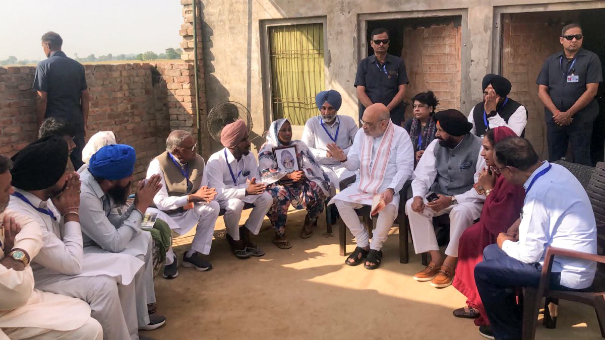 Amit Shah meets family of daily wager in Sangrur