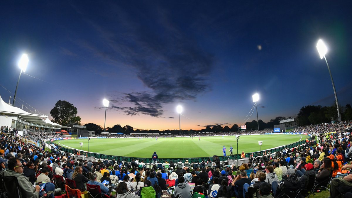 Spectators watch India vs New Zealand 1st T20I at Hagley Oval