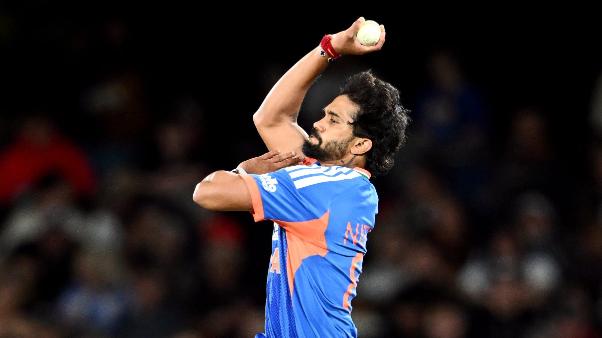 Nitish Kumar Reddy bowls in first T20I against New Zealand