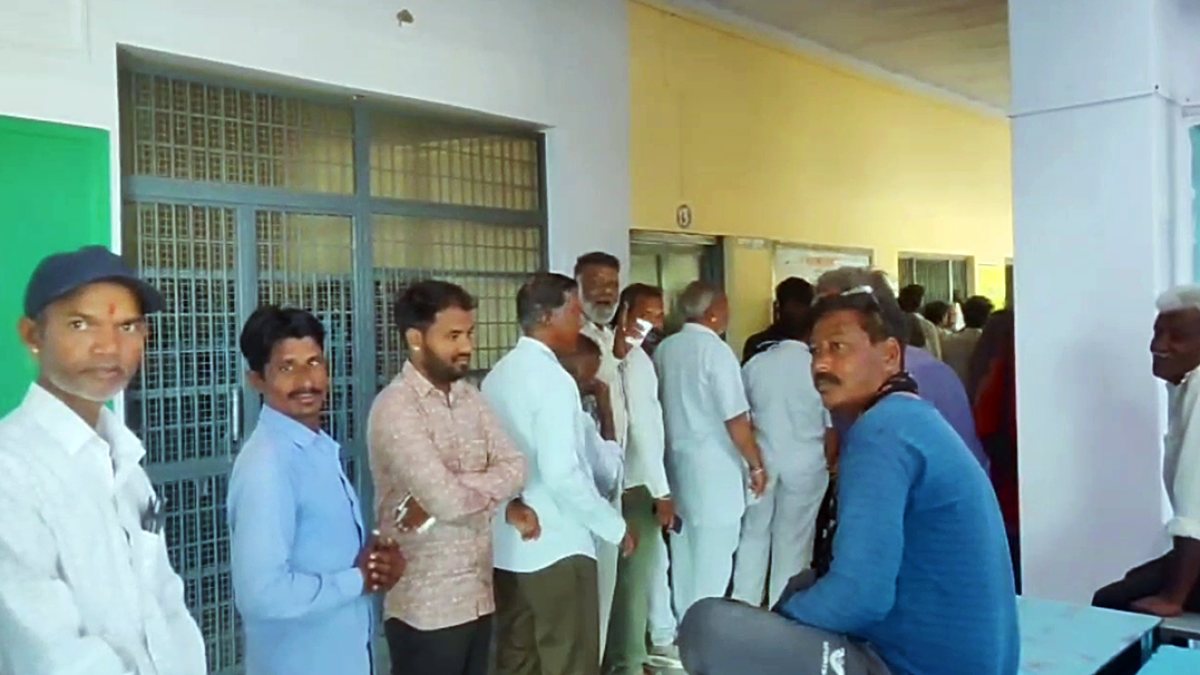 Voters queue at Pali polling station for Panchayati Raj elections first phase