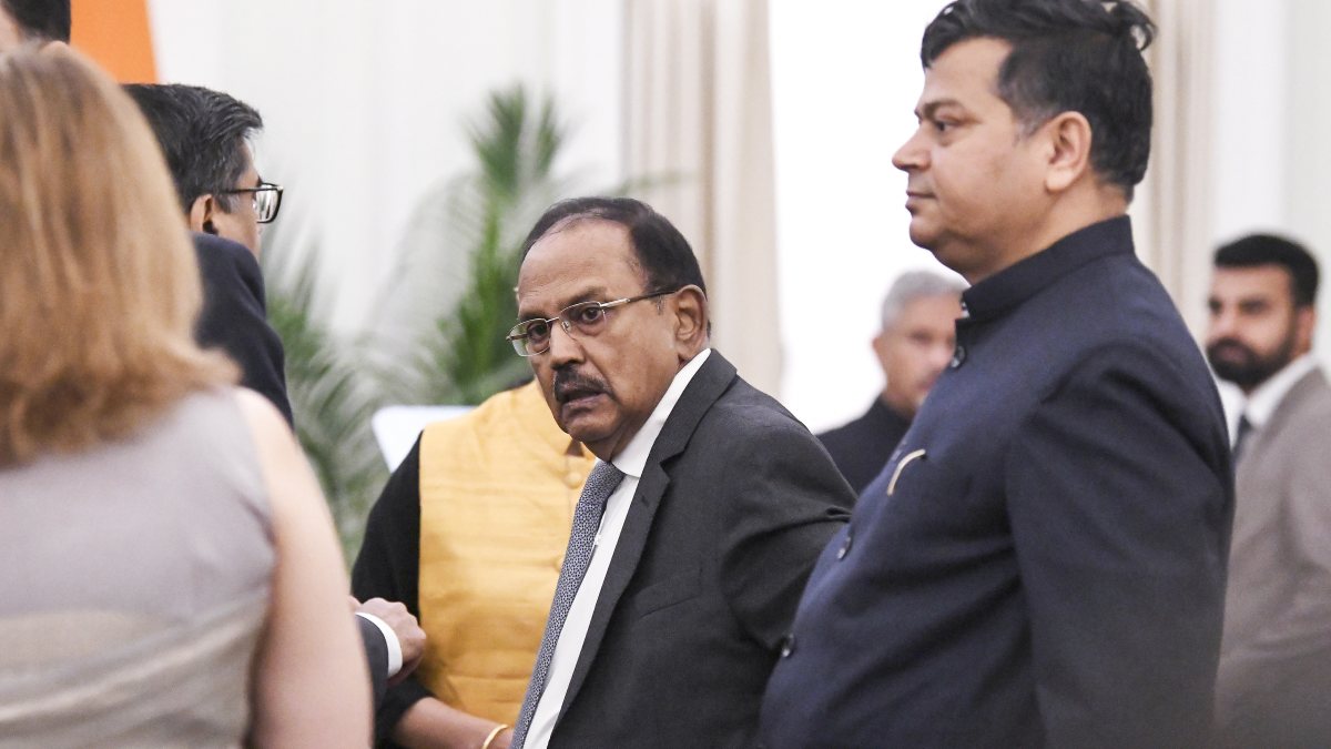 NSA Ajit Doval attends Modi-Tusk joint press statement in Delhi