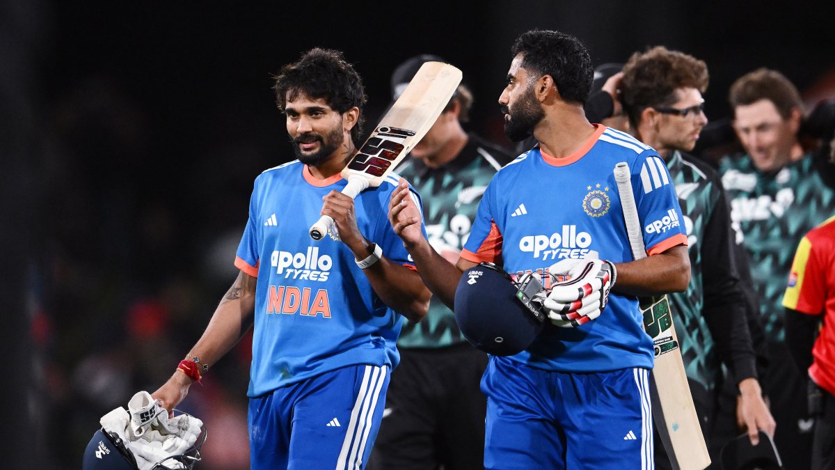 Naman Dhir and Nitish Kumar Reddy walk off after first T20I