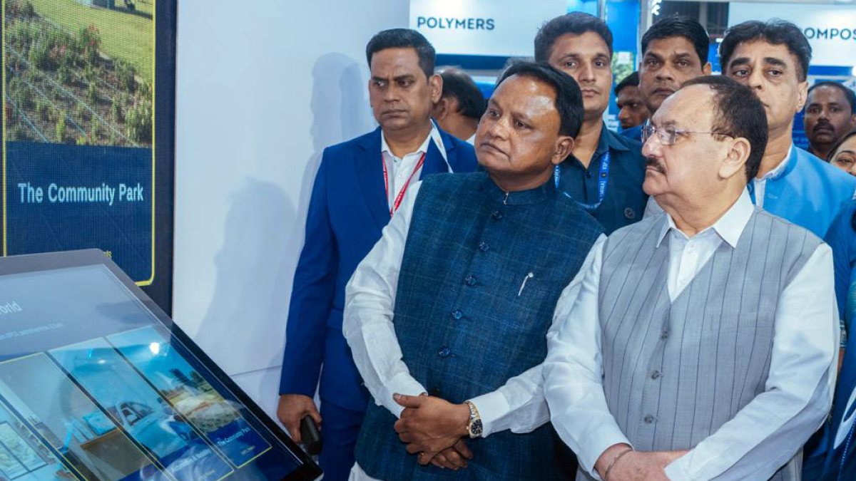 Odisha CM Majhi and JP Nadda visit India Chem 2026 exhibition in Mumbai