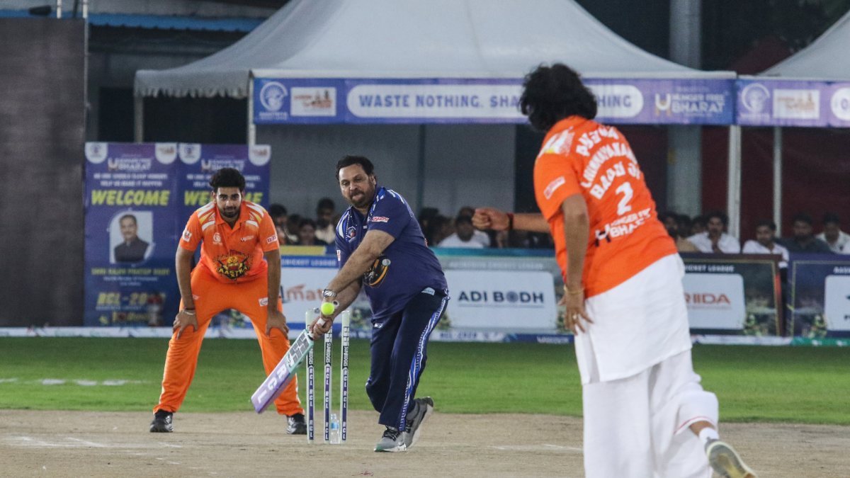 Shahbaz Khan bats for Superstar XI in Rashtriya Cricket League