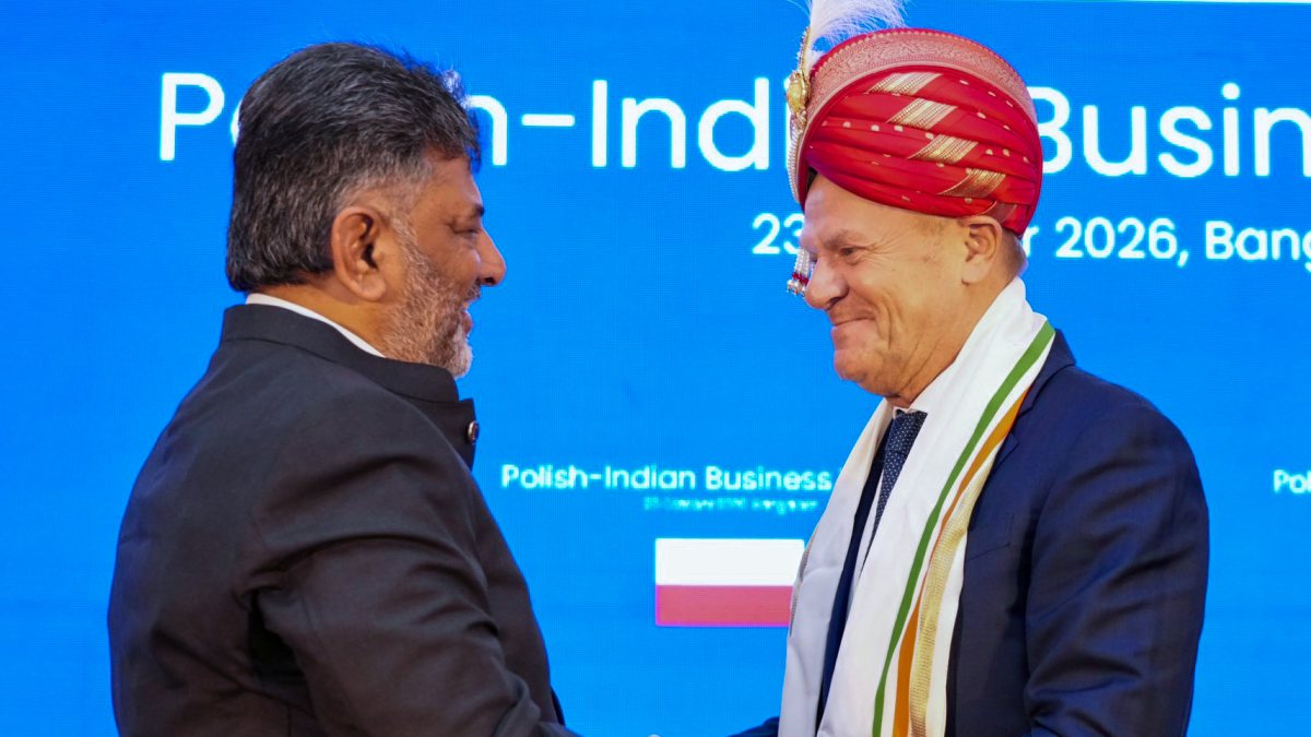 Karnataka CM DK Shivakumar meets Polish PM Donald Tusk in Bengaluru