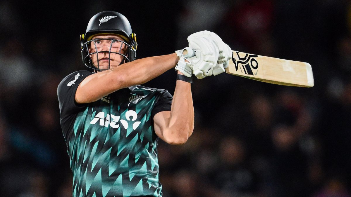 Bevon Jacobs bats for New Zealand in 2nd T20I against India