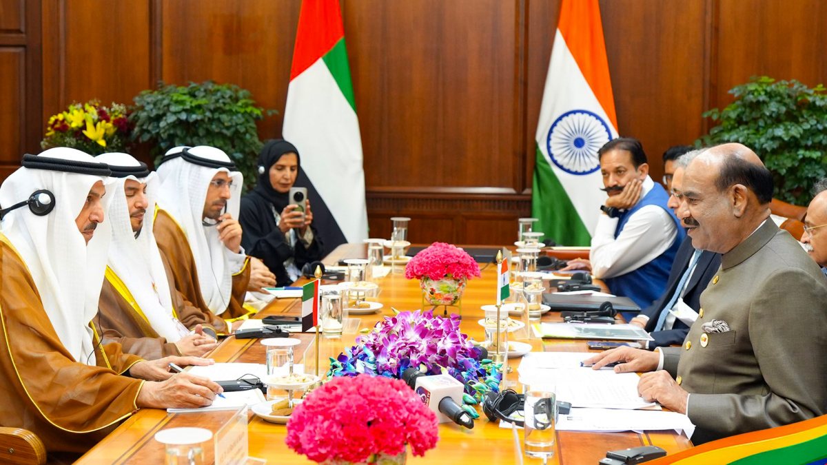 Om Birla meets UAE parliament speaker at BRICS forum