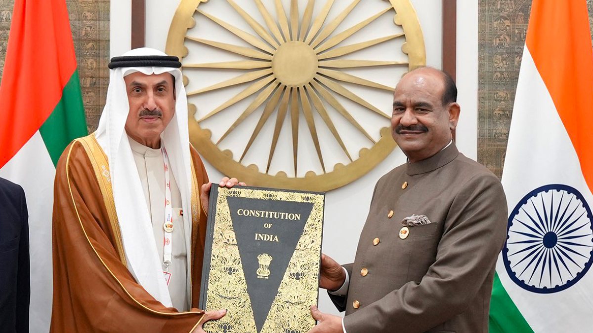Om Birla meets UAE parliament speaker in New Delhi
