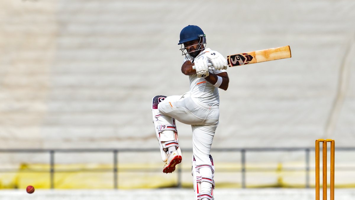 Vidarbha's Ravikumar Samarth bats on day two against Goa