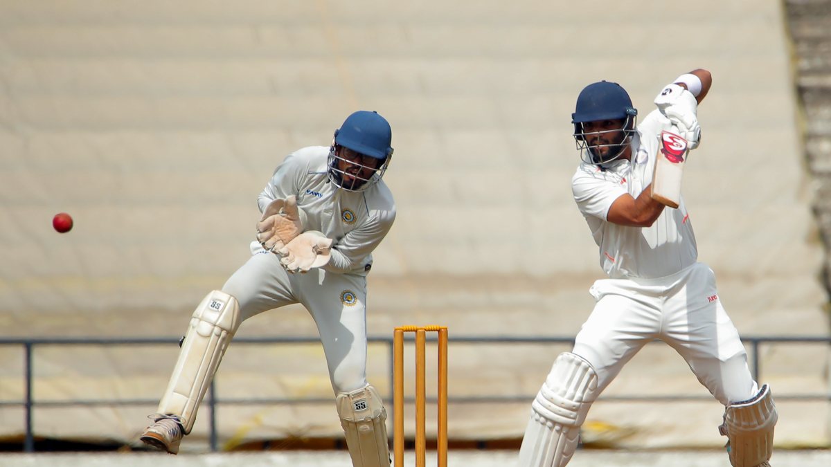 Dhruv Shorey bats for Vidarbha on day two against Goa