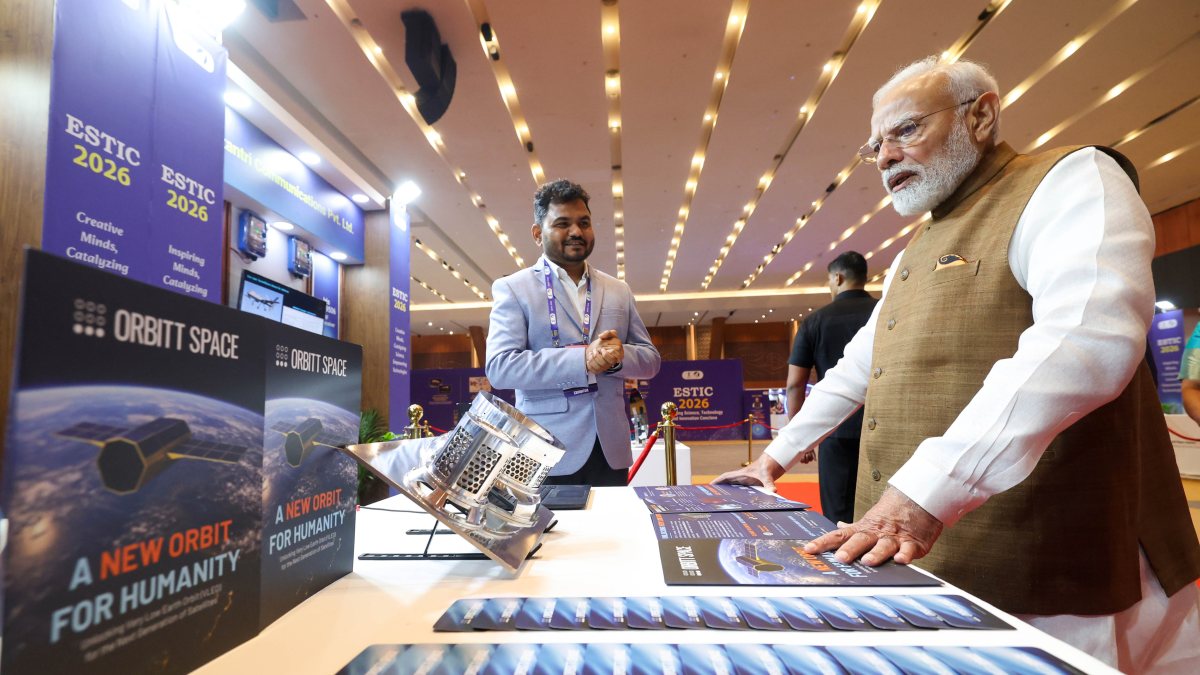 PM Modi visits startup exhibition at science conclave in Delhi