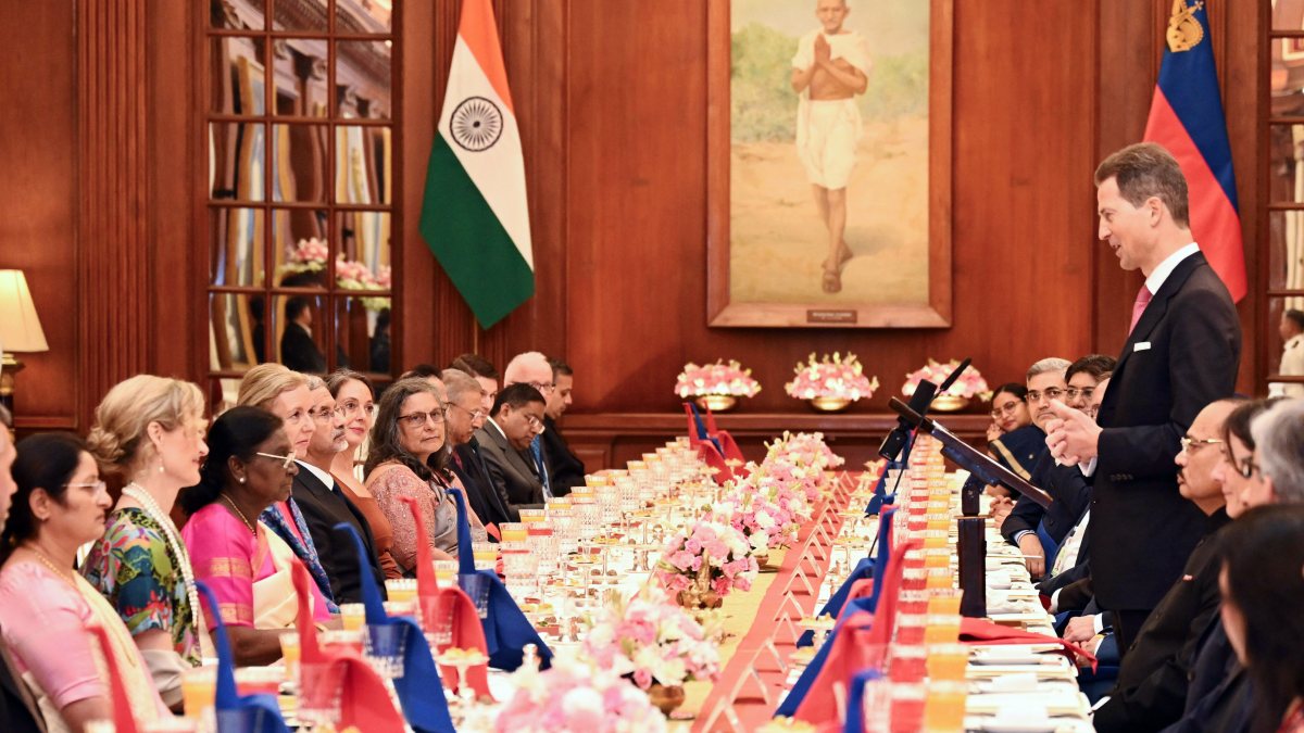 Liechtenstein's Prince Alois speaks at Rashtrapati Bhavan banquet