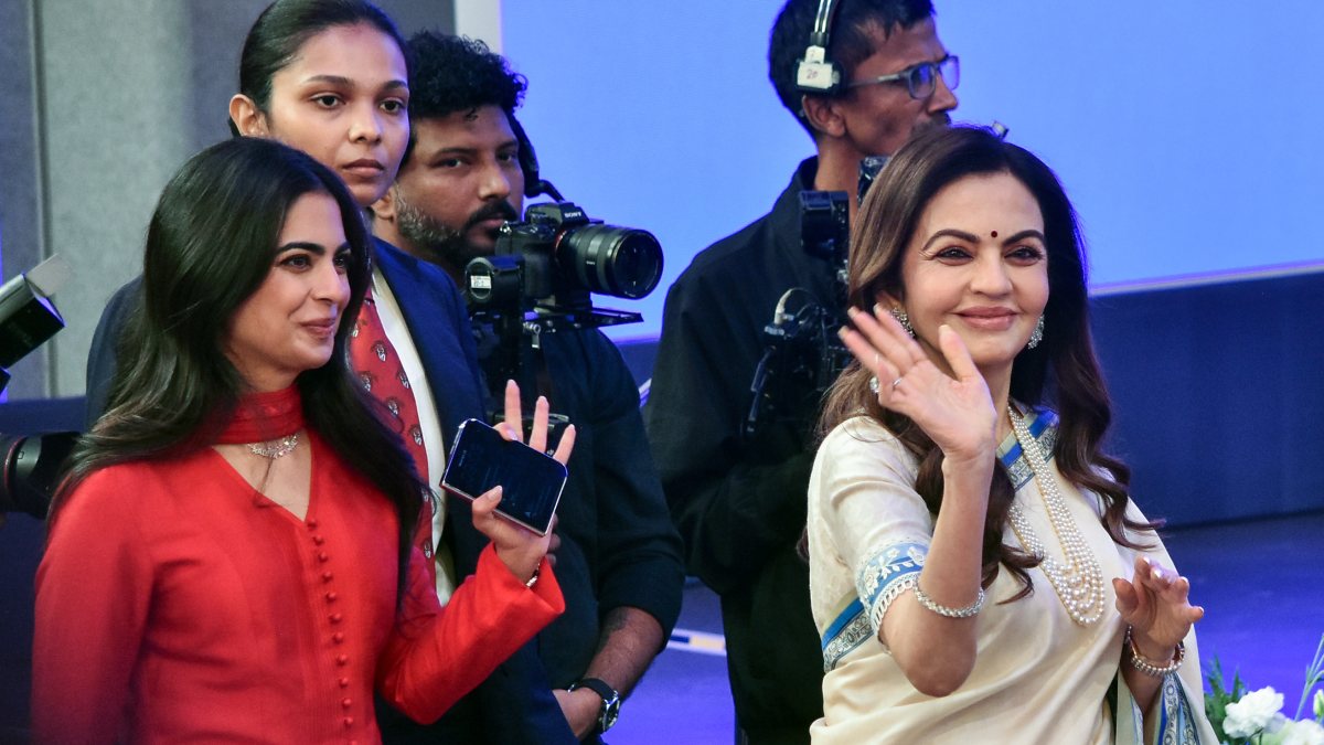 Nita Ambani and Isha Ambani attend Jio Platforms listing ceremony in Mumbai