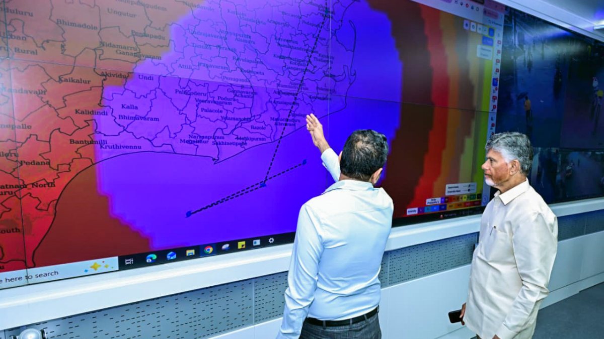 Andhra CM Chandrababu Naidu monitors cyclone-hit districts via CCTV