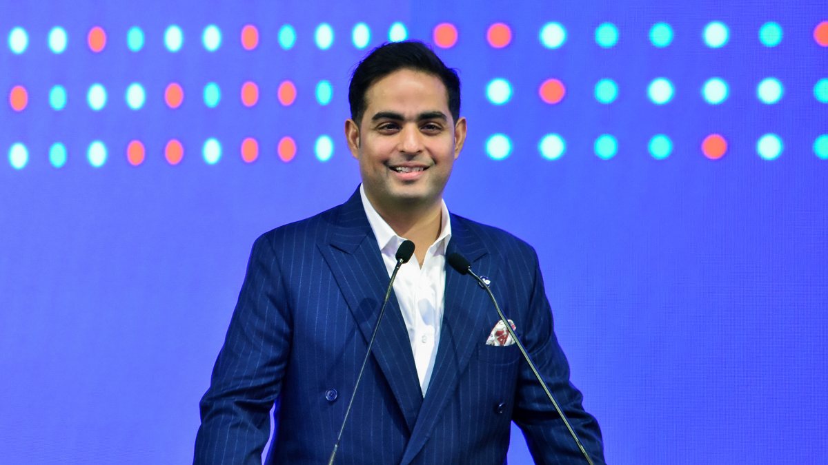Akash Ambani addresses Jio Platforms listing at NSE in Mumbai