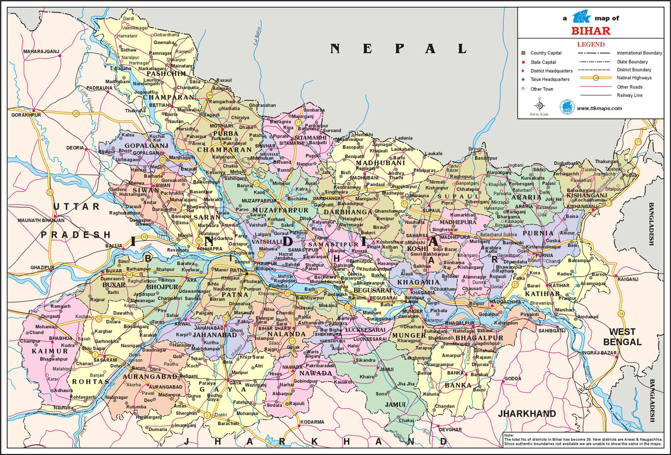 Bihar Travel Map