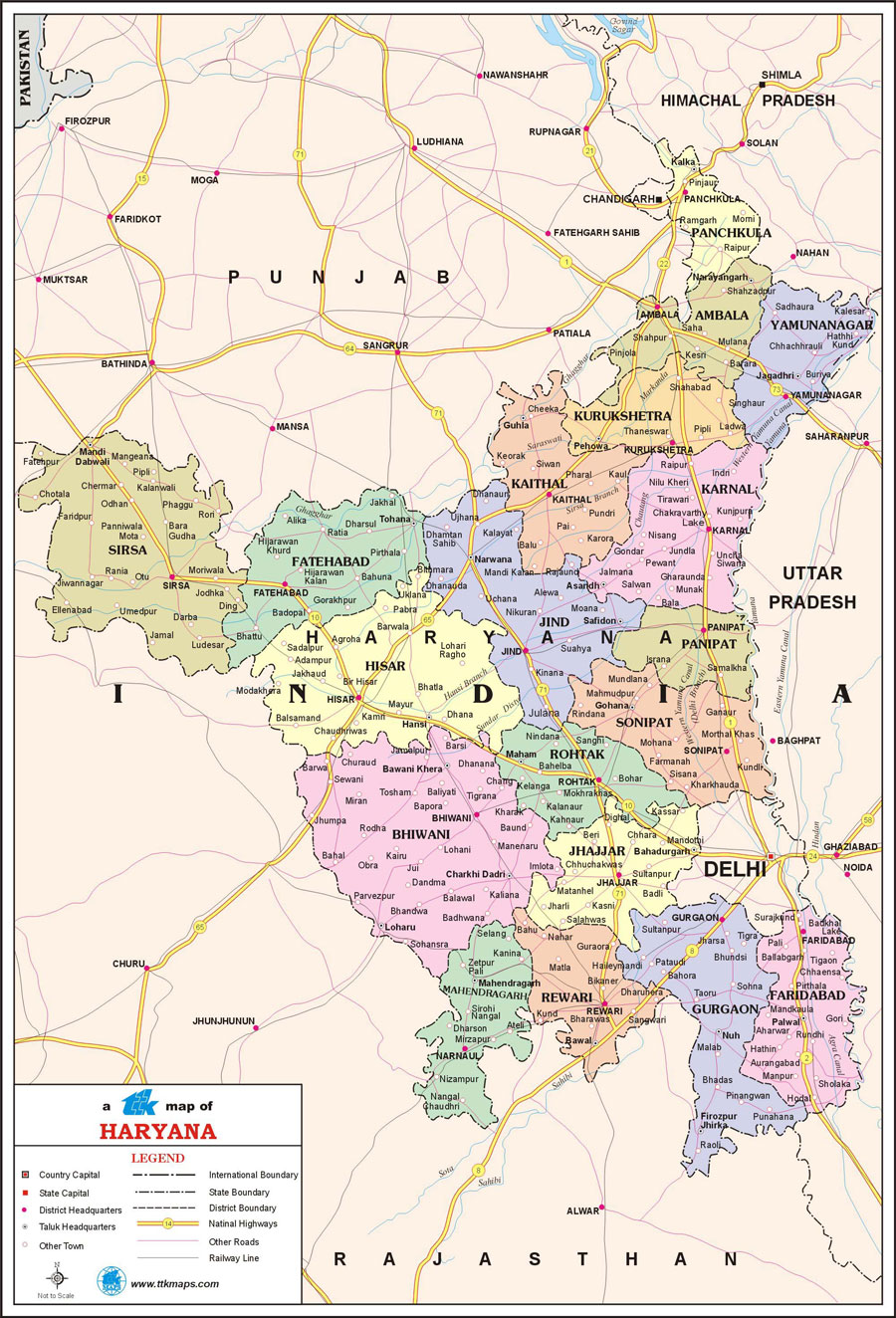 Haryana Travel Map