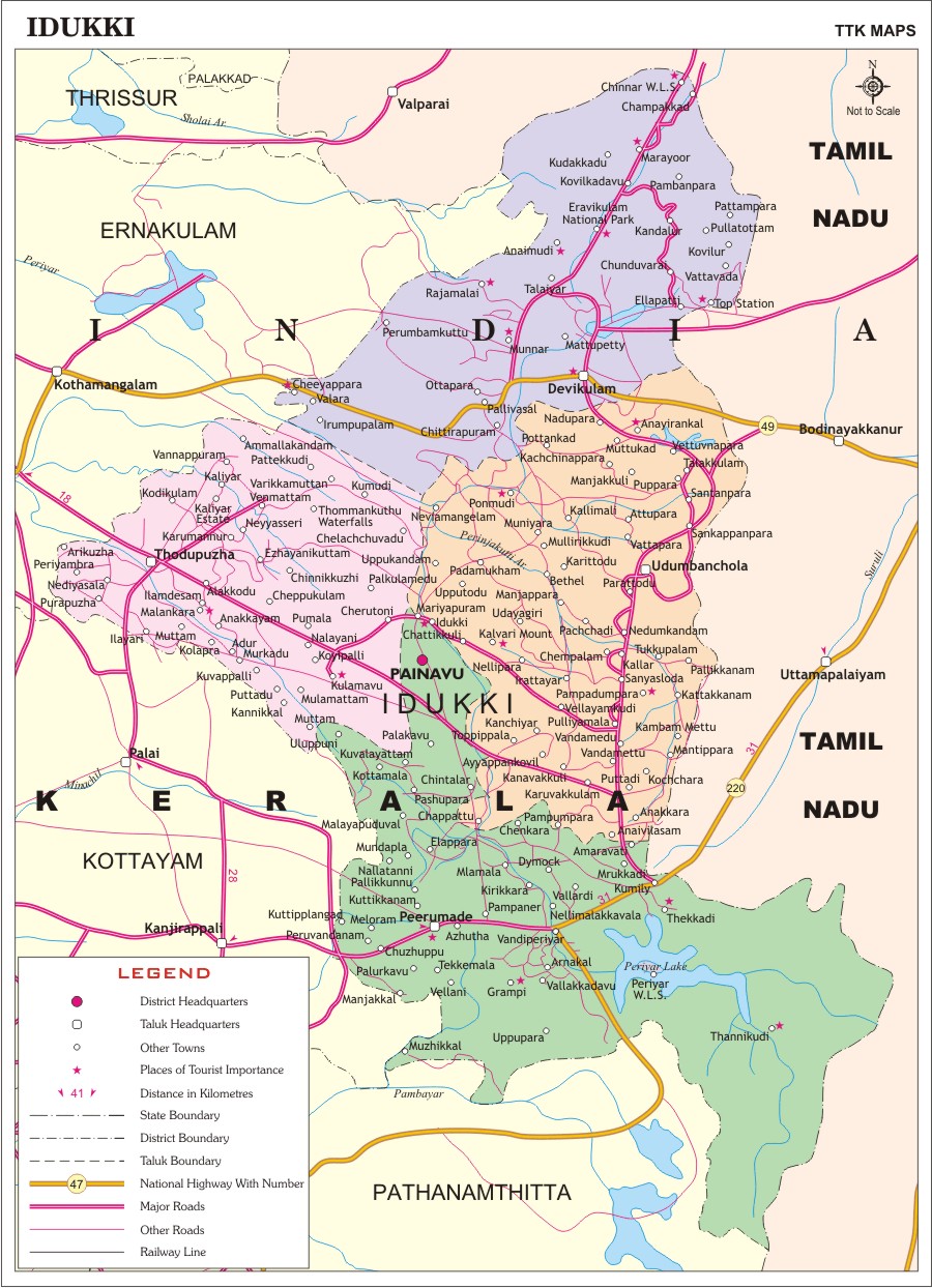 Idukki District Map