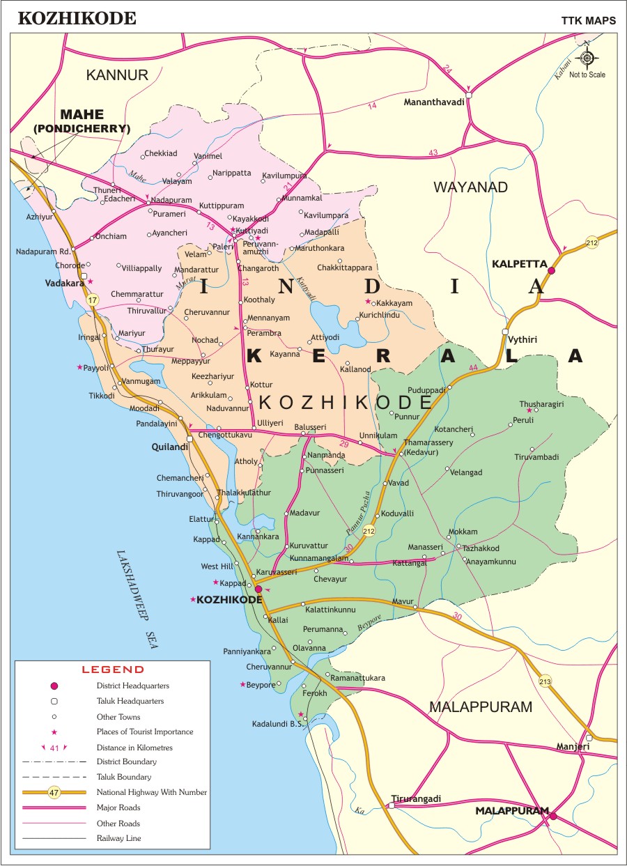 Kozhikode District Map