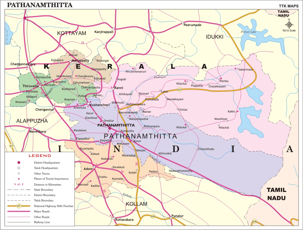 Pathanamthitta District Map