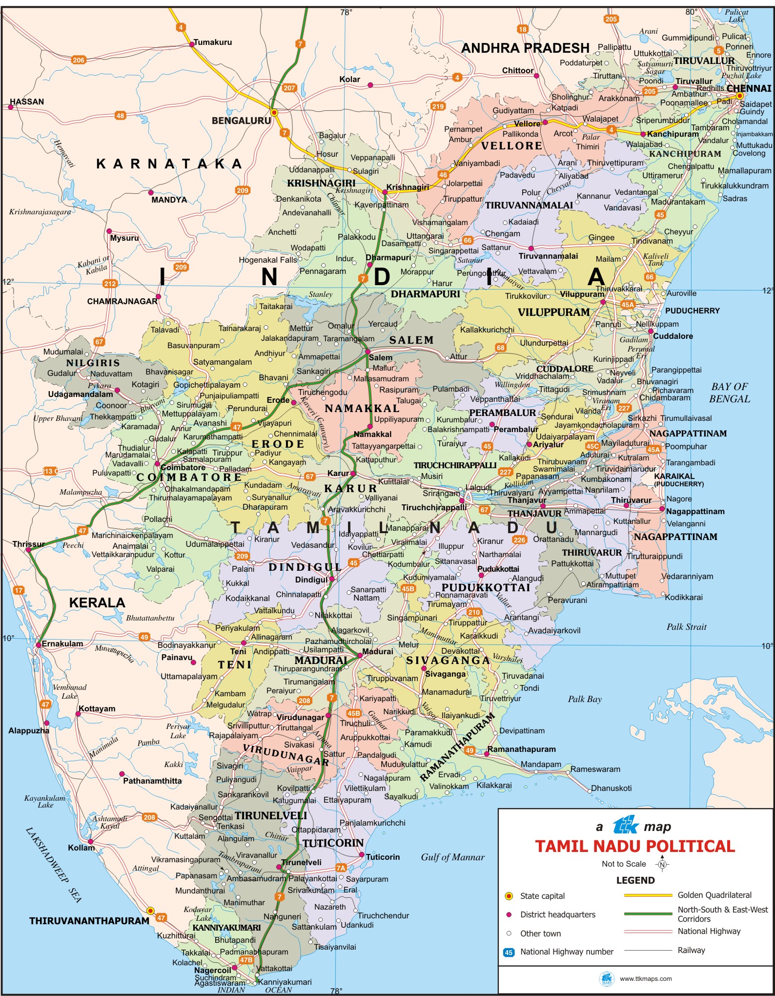 Tamil Nadu Travel Map