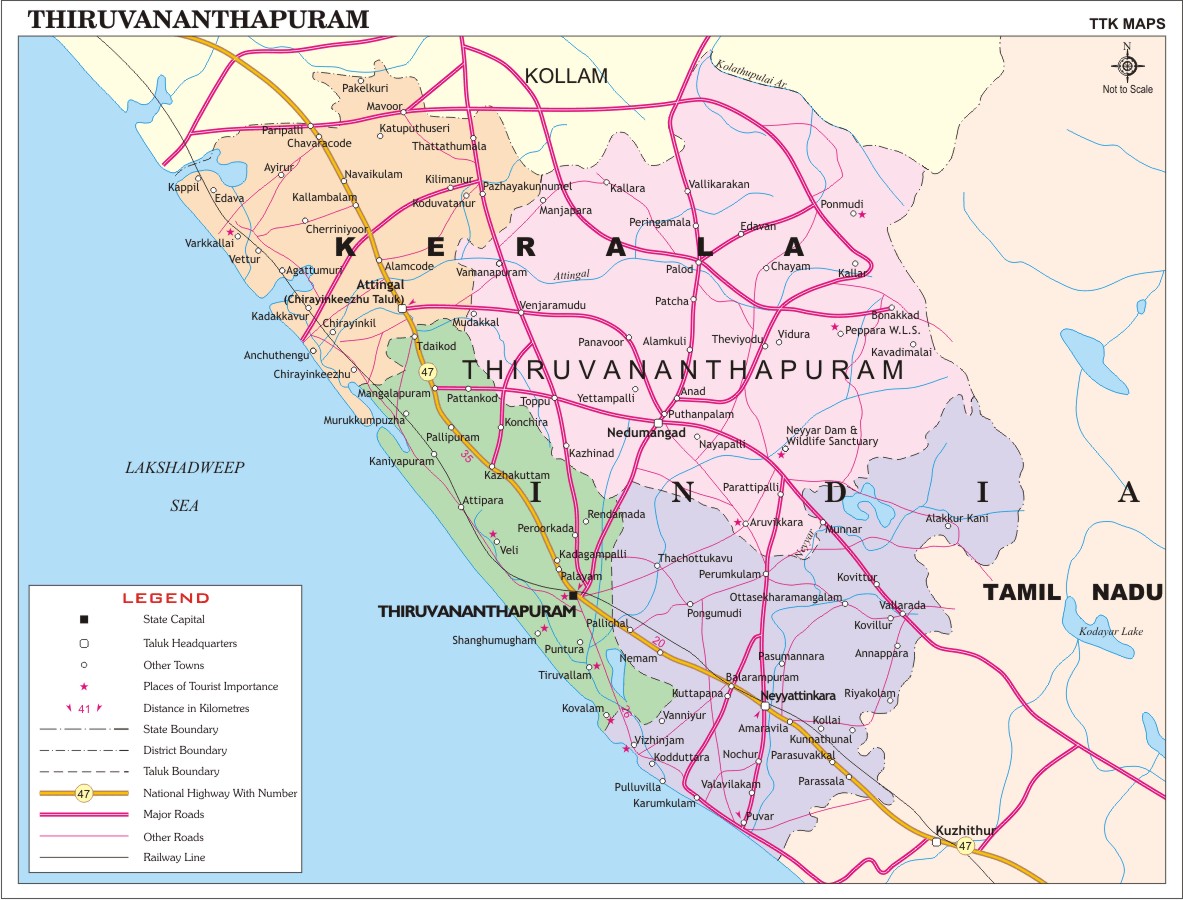 Thiruvananthapuram District Map