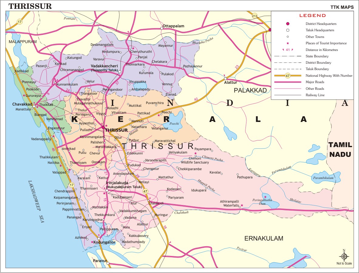 Thrissur District Map