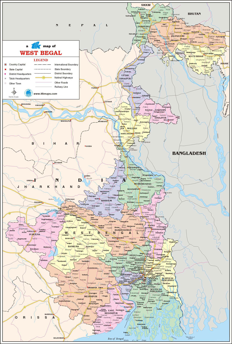 West Bengal Travel Map